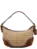 6351 Brown Signature Canvas Shoulder Bag