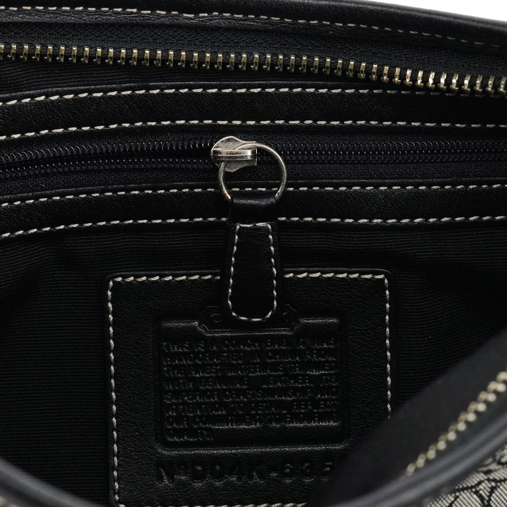 6351 Grey Black Signature Soho Shoulder Bag
