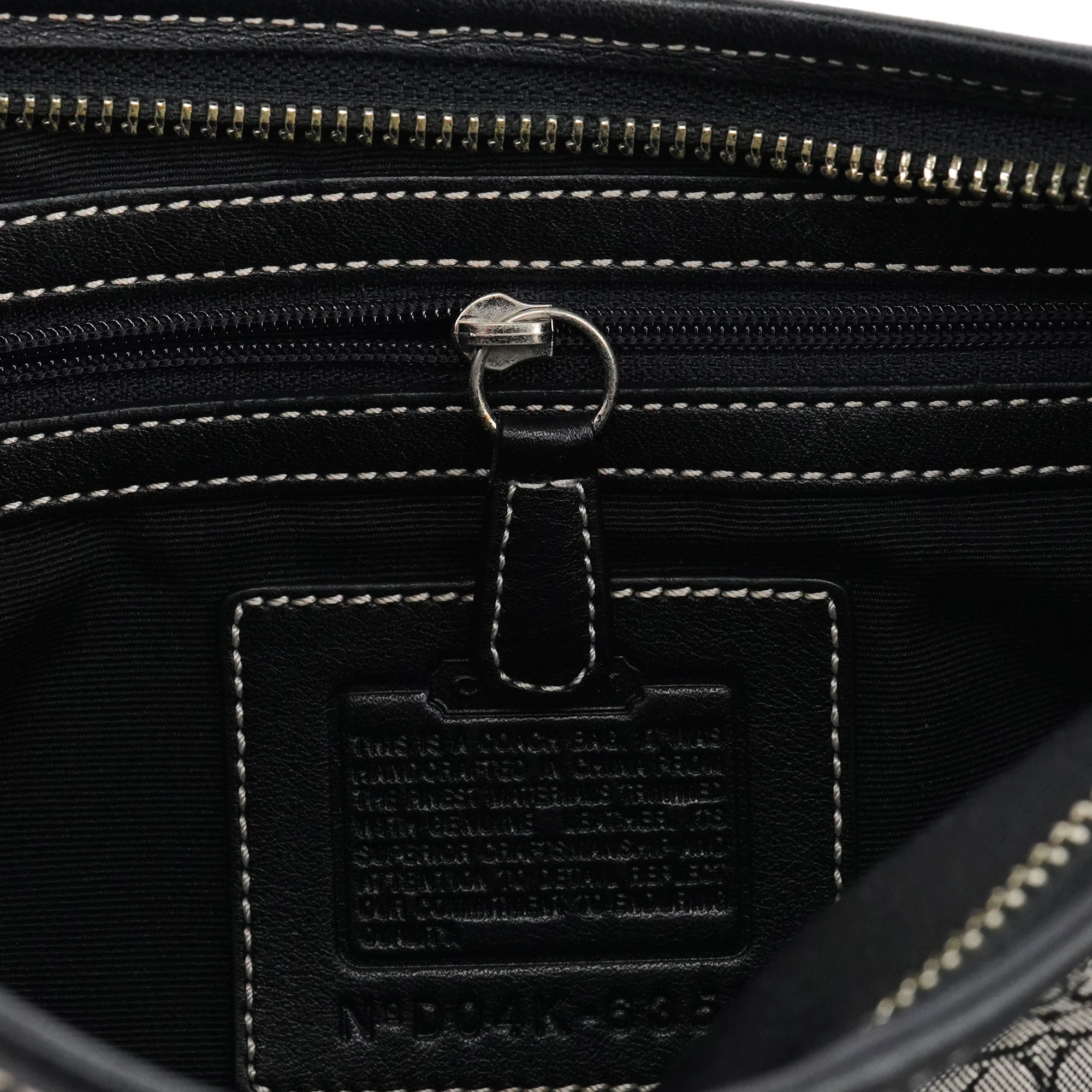 6351 Grey Black Signature Soho Shoulder Bag