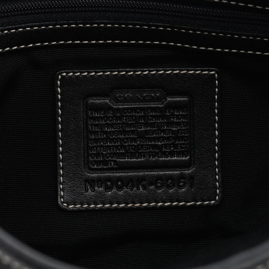6351 Grey Black Signature Soho Shoulder Bag