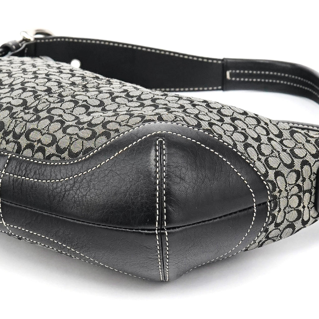 6351 Grey Black Signature Soho Shoulder Bag