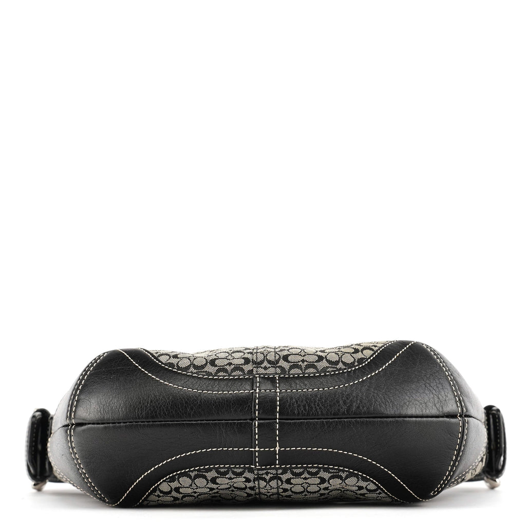 6351 Grey Black Signature Soho Shoulder Bag