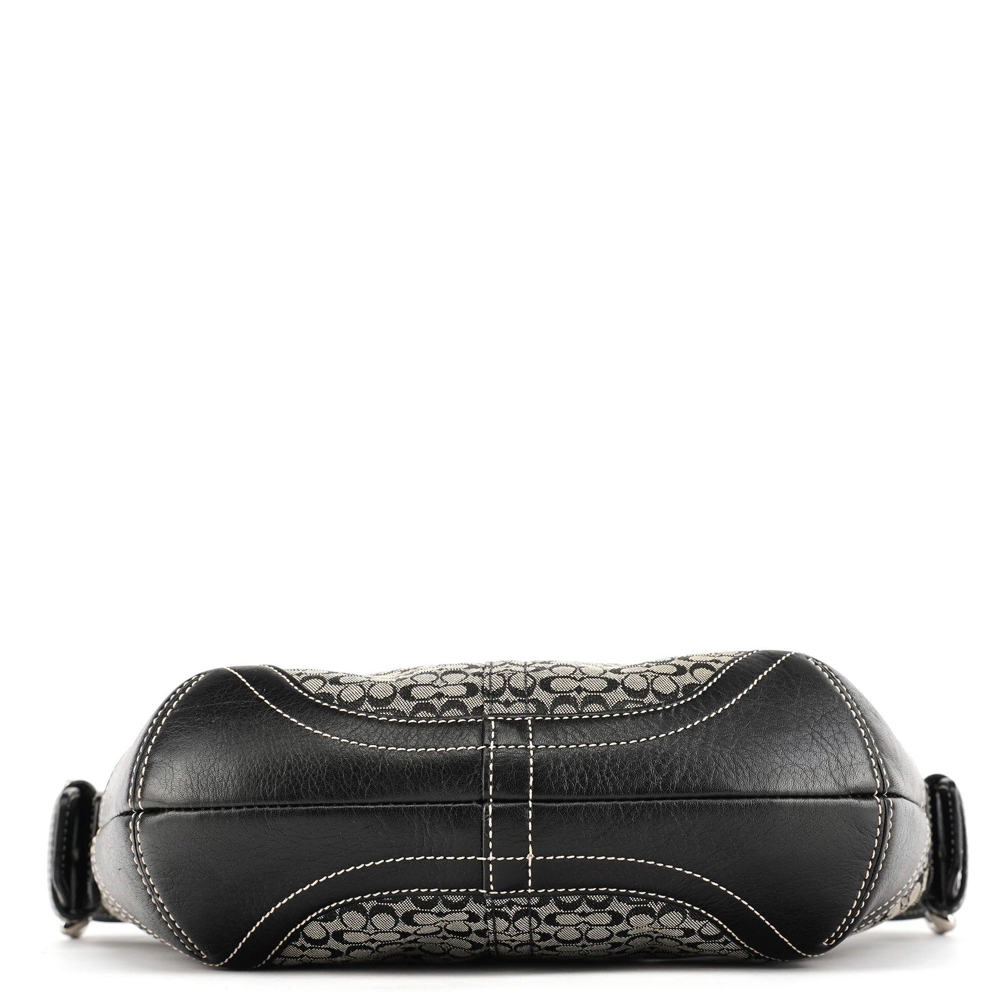 6351 Grey Black Signature Soho Shoulder Bag
