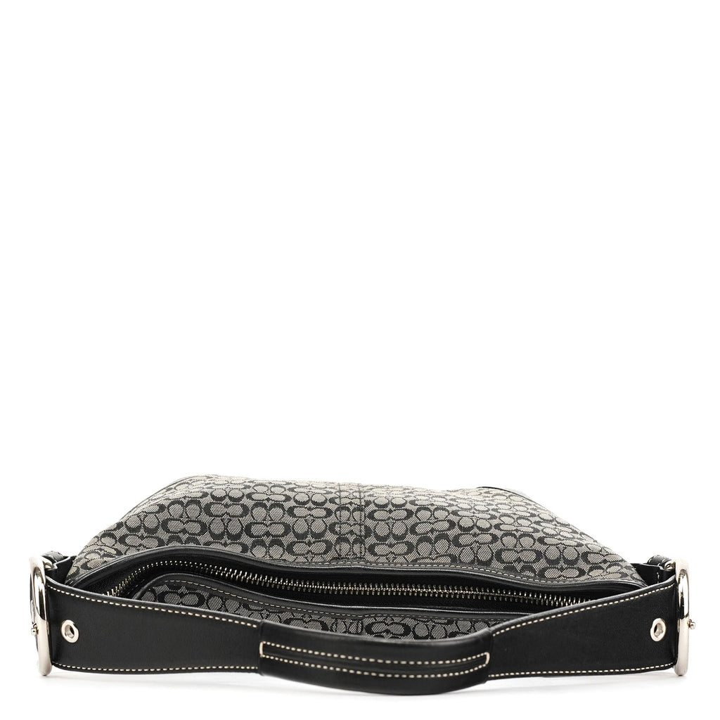 6351 Grey Black Signature Soho Shoulder Bag