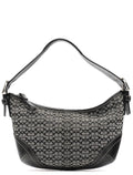 6351 Grey Black Signature Soho Shoulder Bag