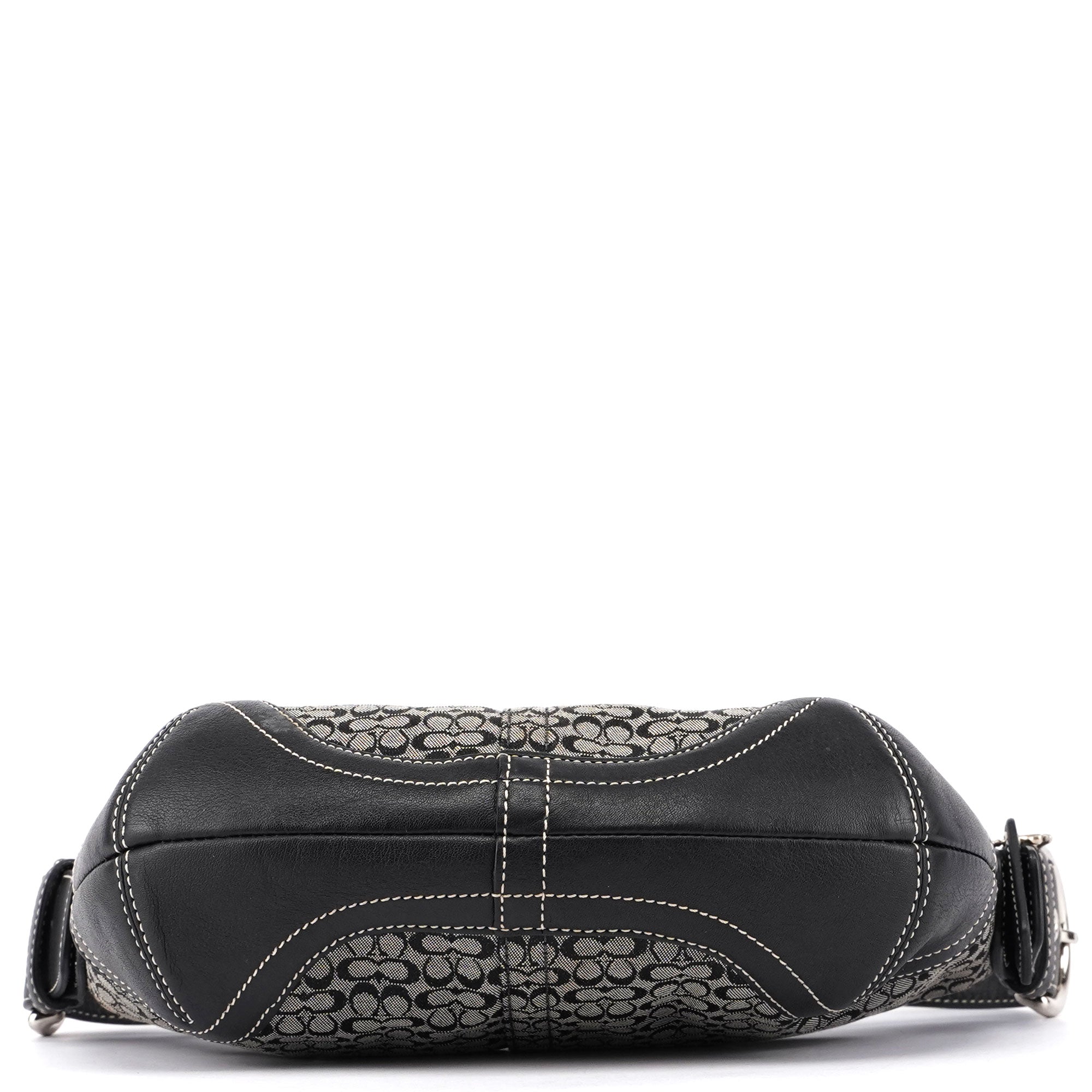 6351 Grey Mini Signature C Crescent Shoulder Bag