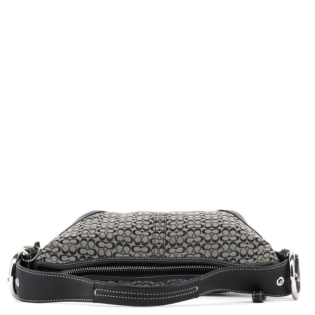 6351 Grey Mini Signature C Crescent Shoulder Bag