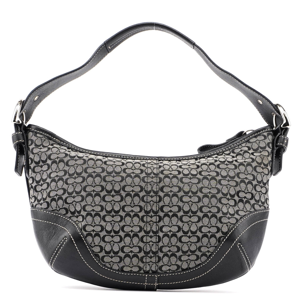 6351 Grey Mini Signature C Crescent Shoulder Bag