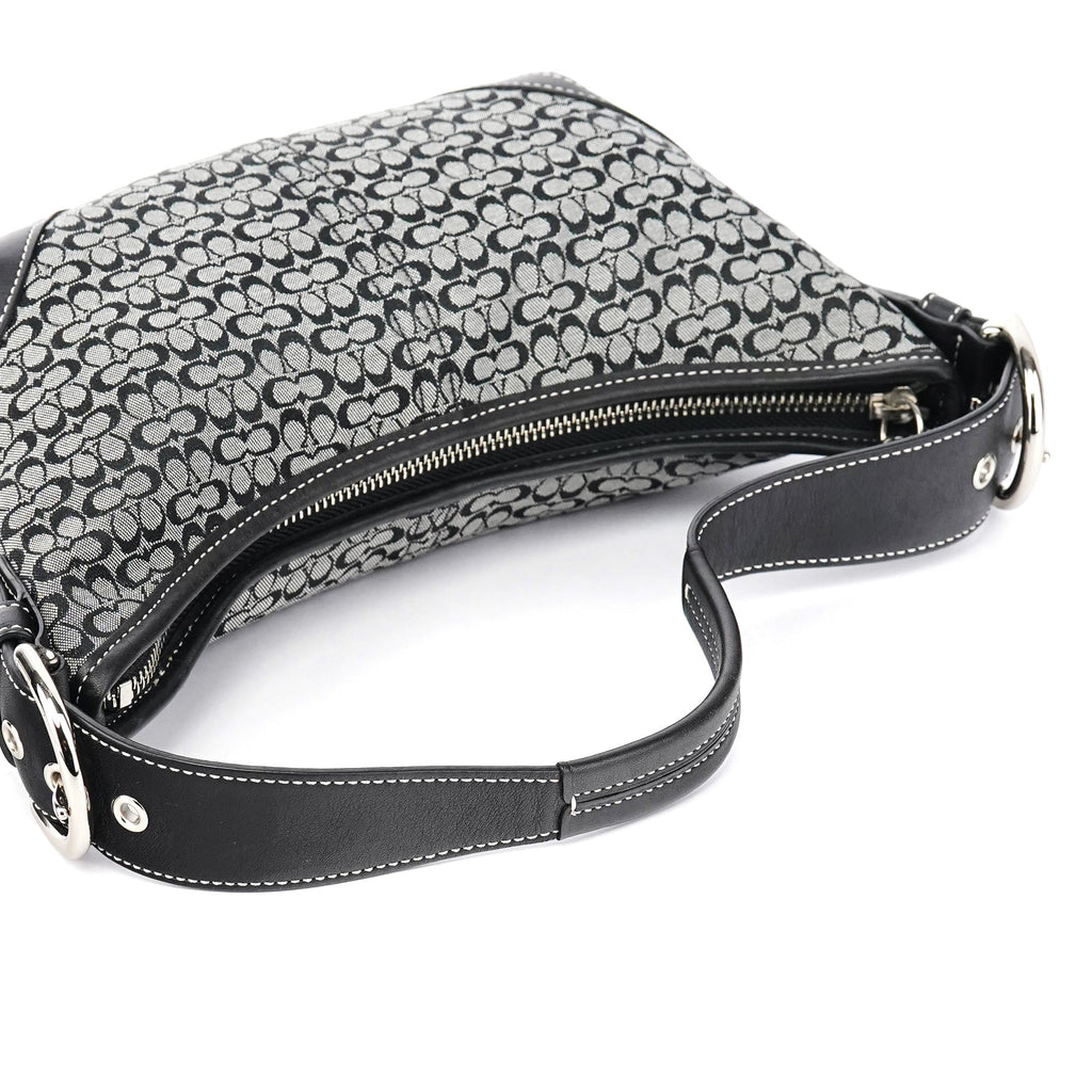 6351 Grey Signature C Hobo Shoulder Bag
