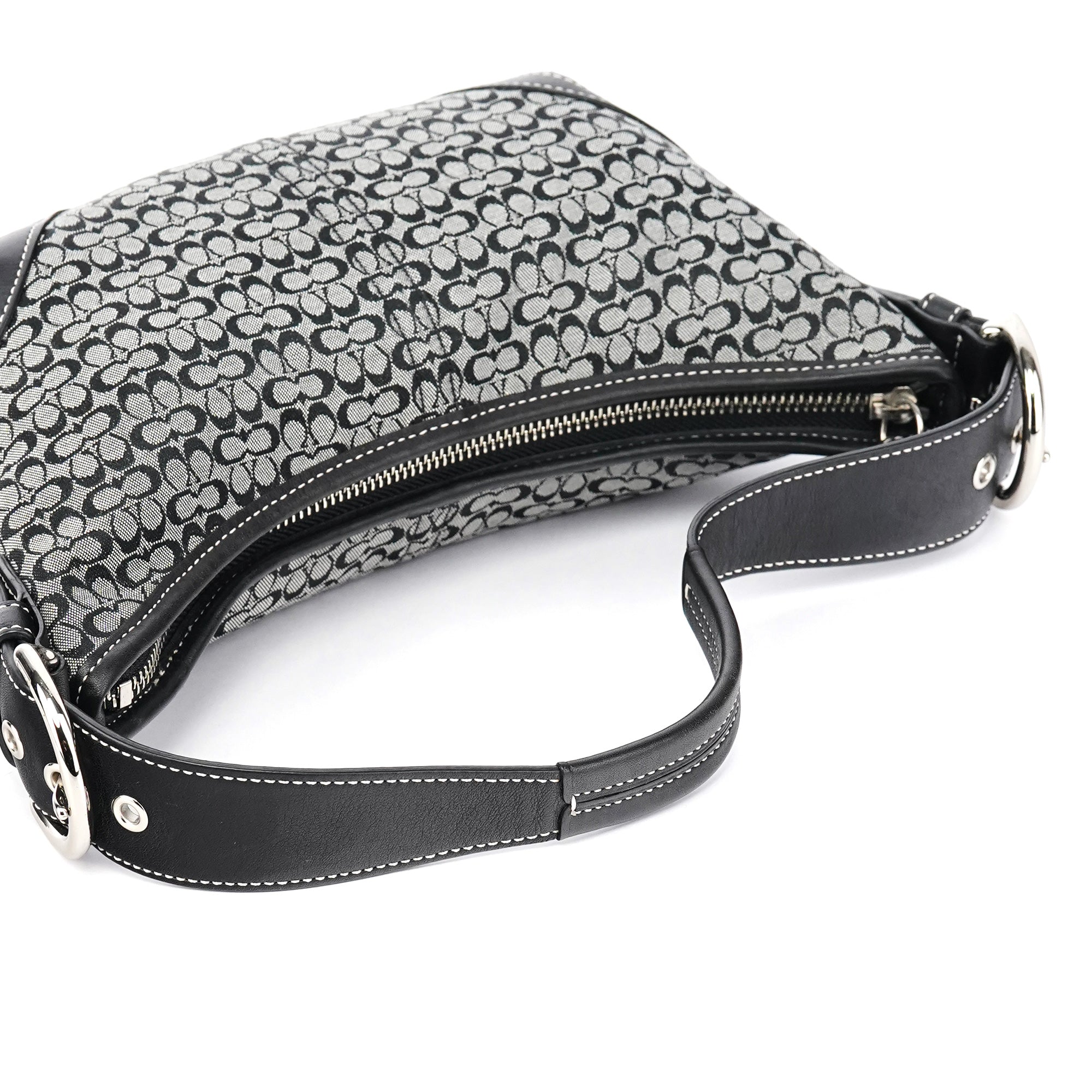 6351 Grey Signature C Hobo Shoulder Bag