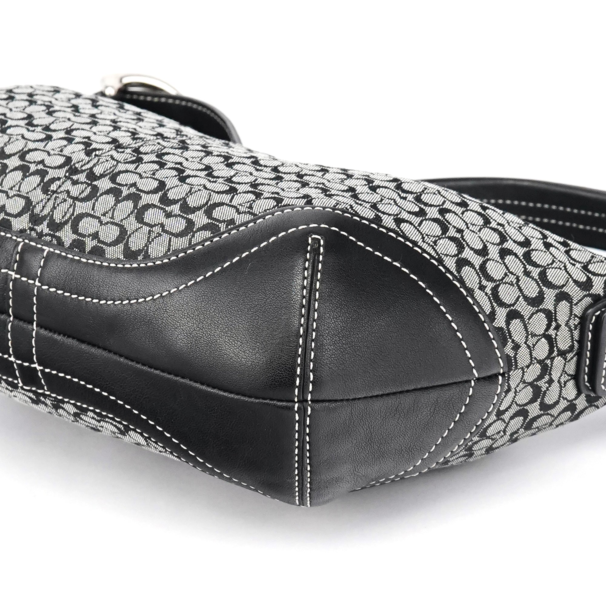 6351 Grey Signature C Hobo Shoulder Bag