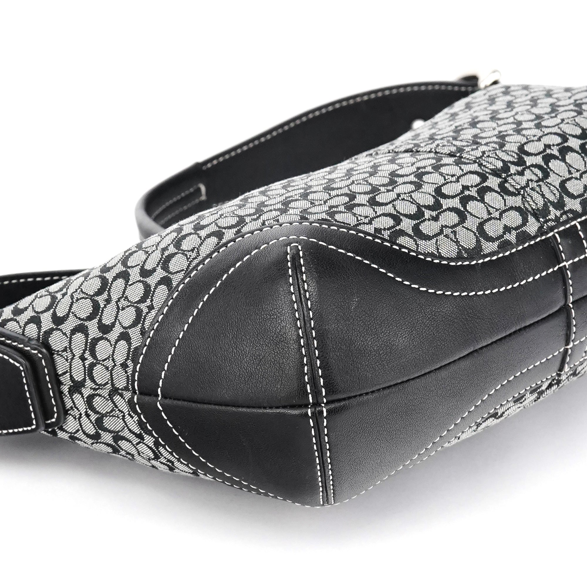 6351 Grey Signature C Hobo Shoulder Bag