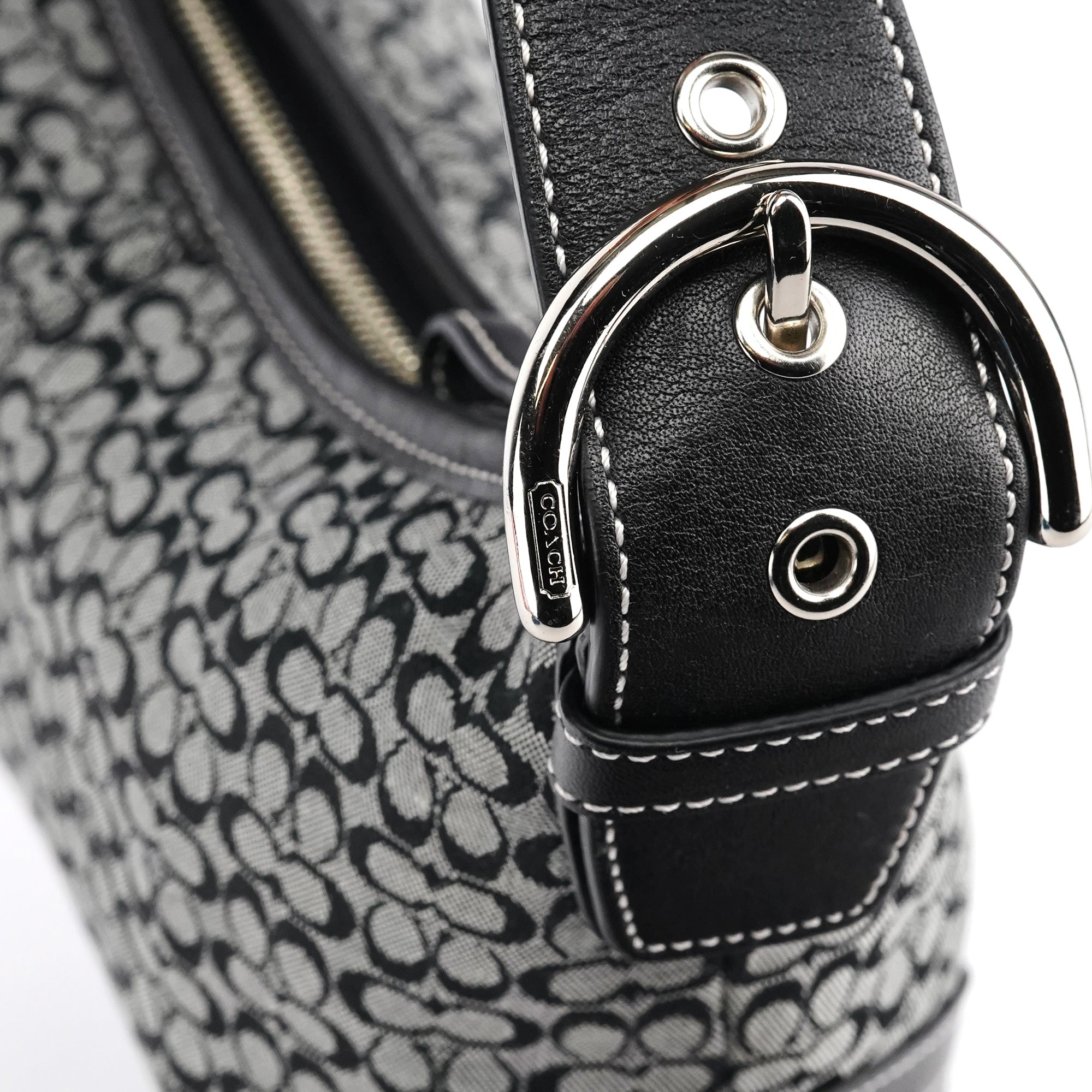 6351 Grey Signature C Hobo Shoulder Bag