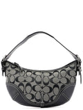 6351 Grey Signature C Rounded Shoulder Bag