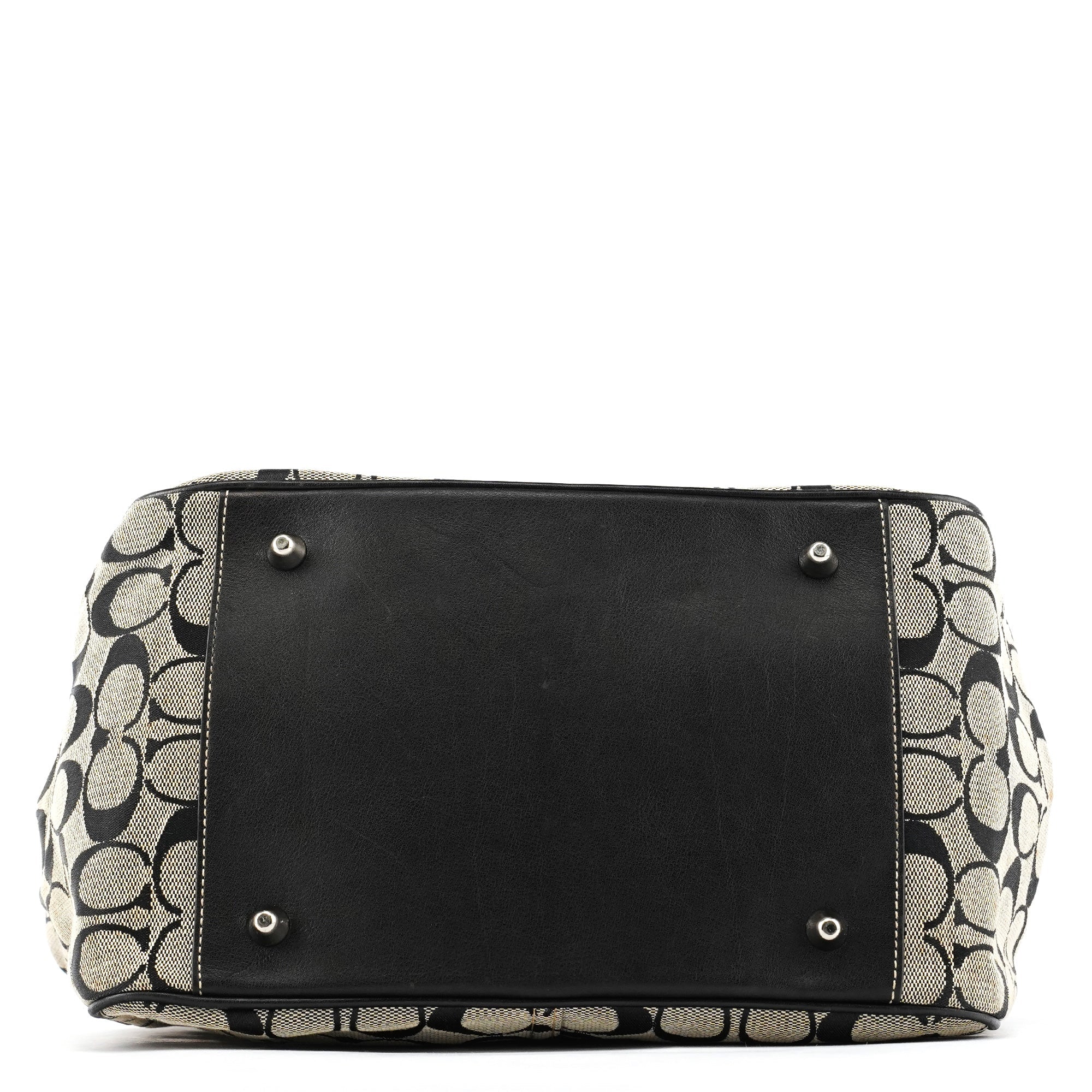 6352 Grey Black Signature Tote Bag