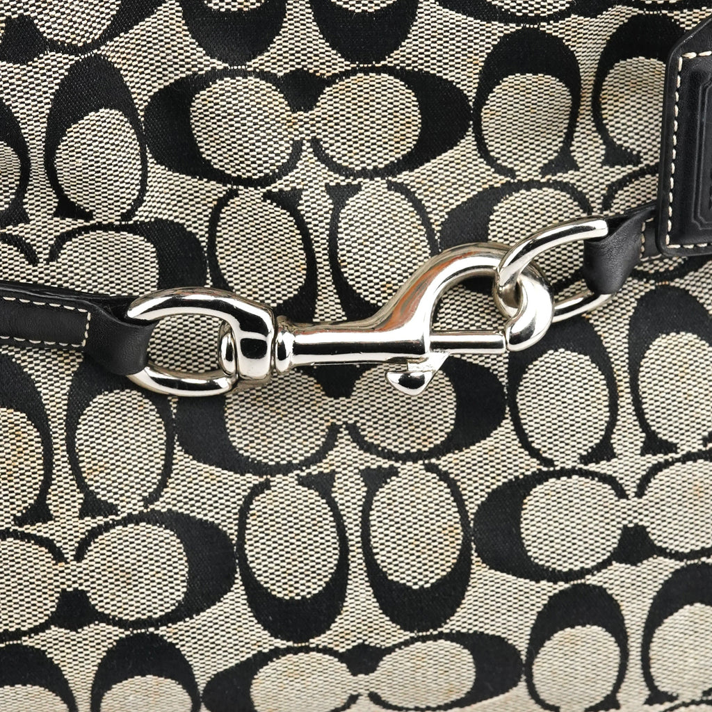 6352 Grey Black Signature Tote Bag
