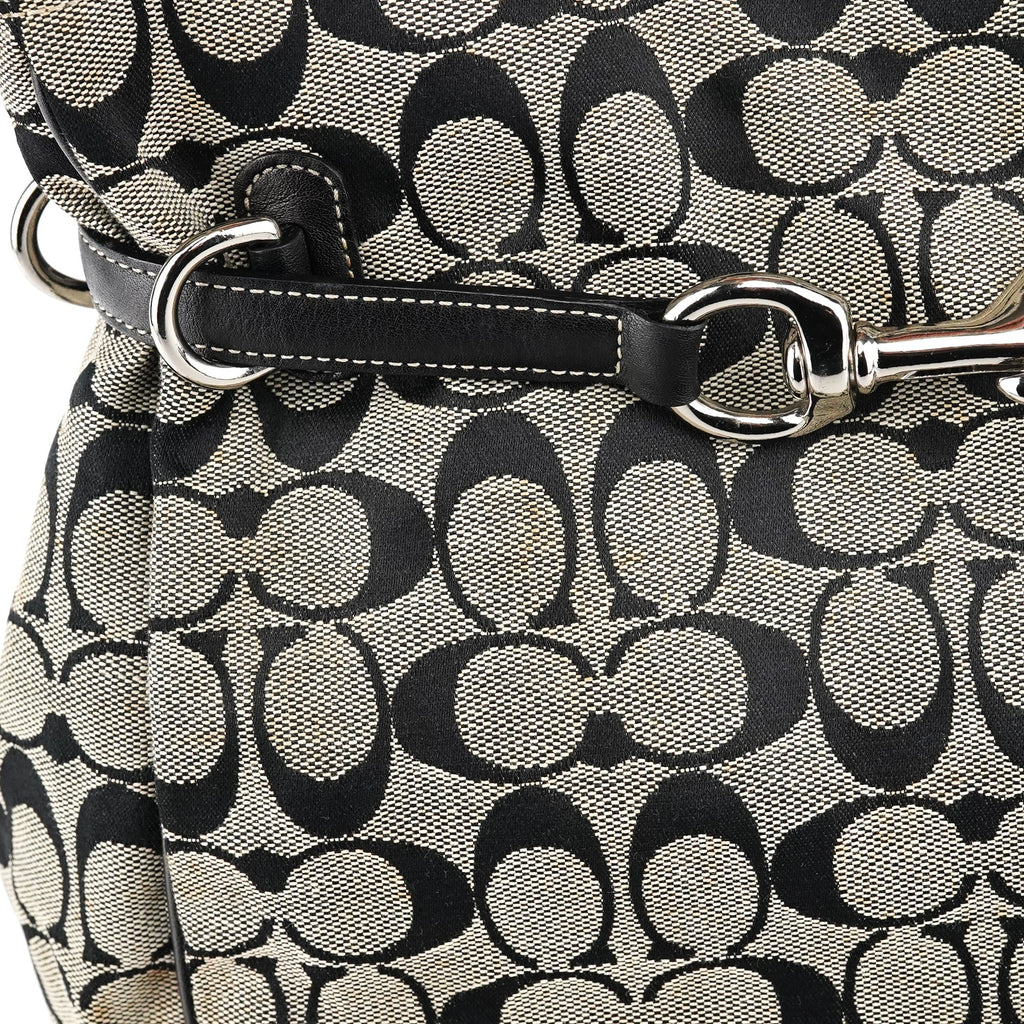 6352 Grey Black Signature Tote Bag