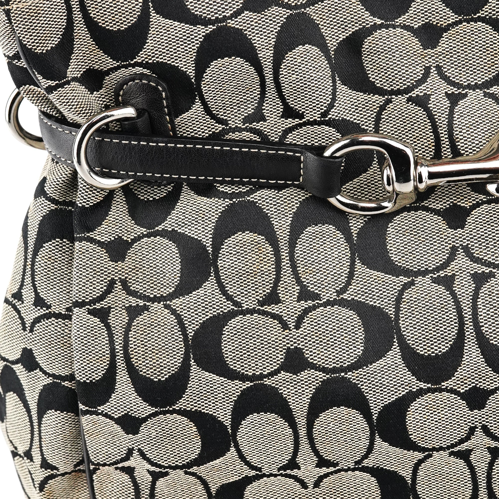 6352 Grey Black Signature Tote Bag