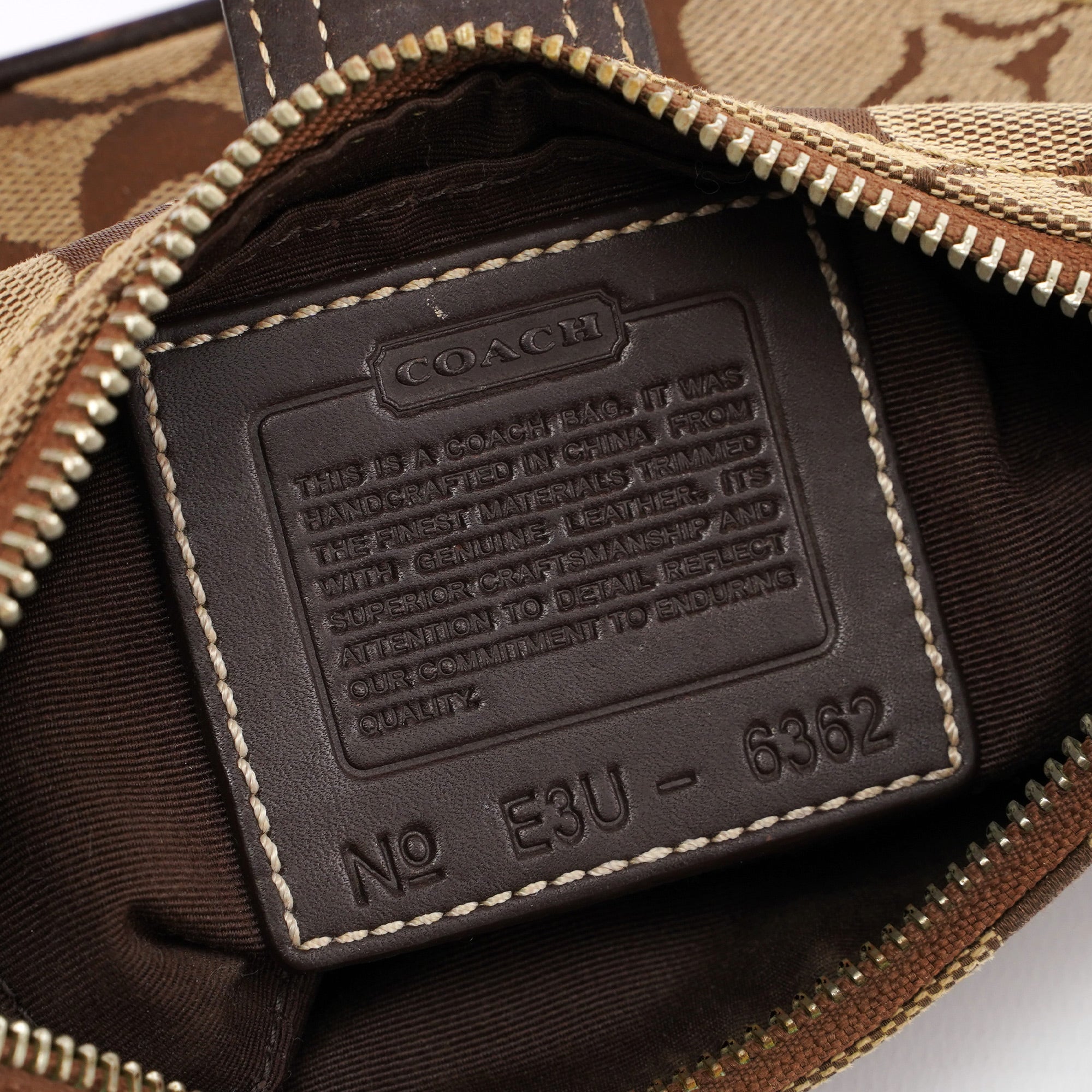 6362 Beige Brown Signature C Soho Shoulder Bag