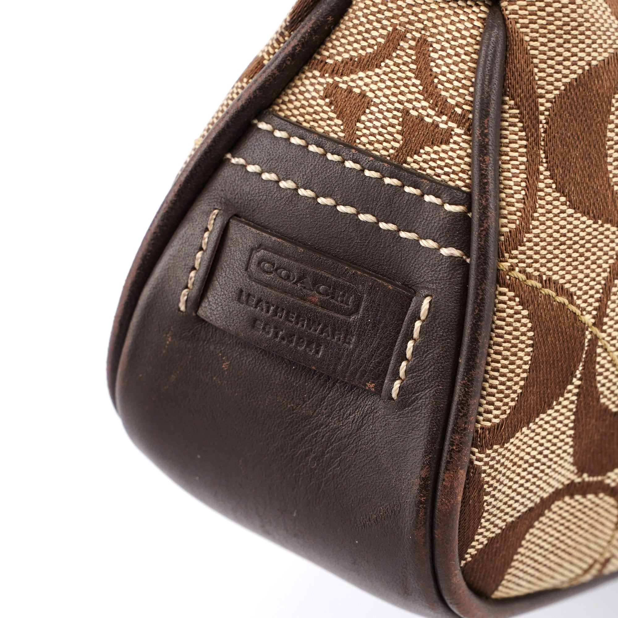 6362 Beige Brown Signature C Soho Shoulder Bag