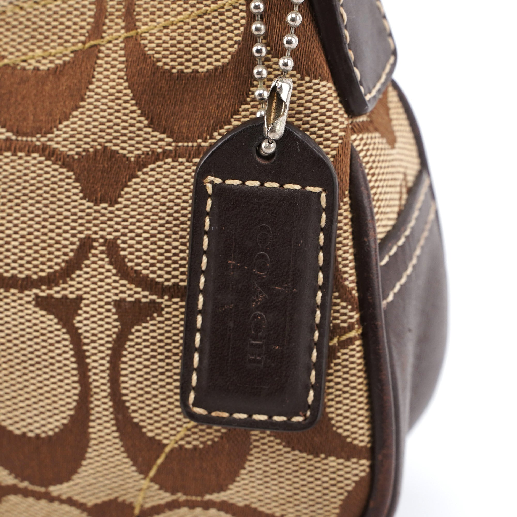 6362 Beige Brown Signature C Soho Shoulder Bag