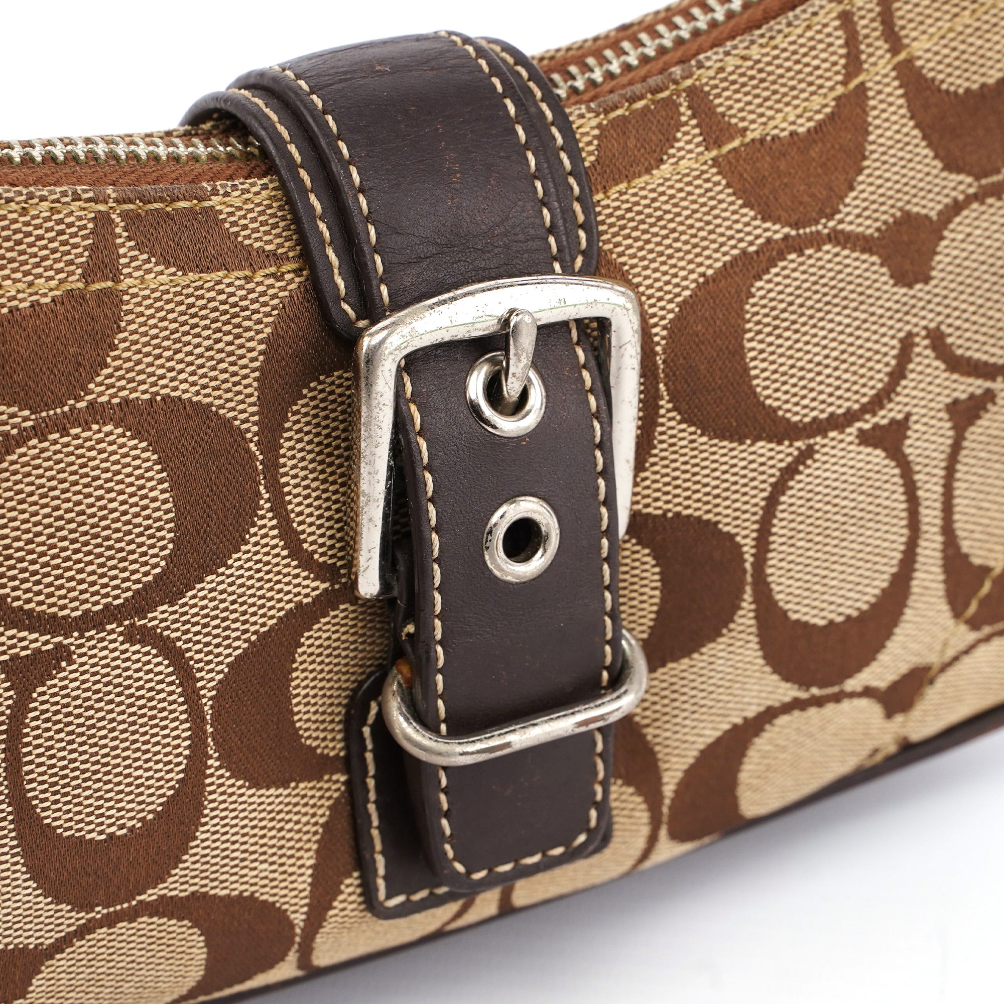 6362 Beige Brown Signature C Soho Shoulder Bag