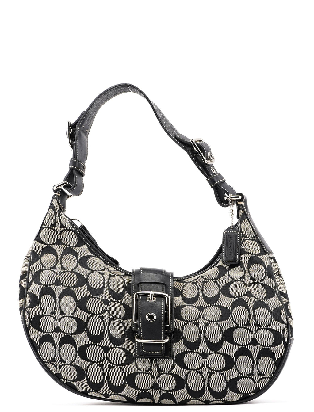 6363 Grey Signature C Crescent Soho Shoulder Bag