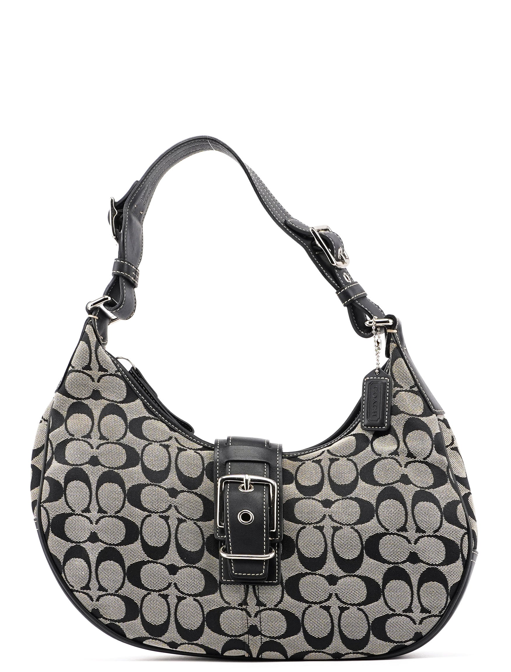 6363 Grey Signature C Crescent Soho Shoulder Bag
