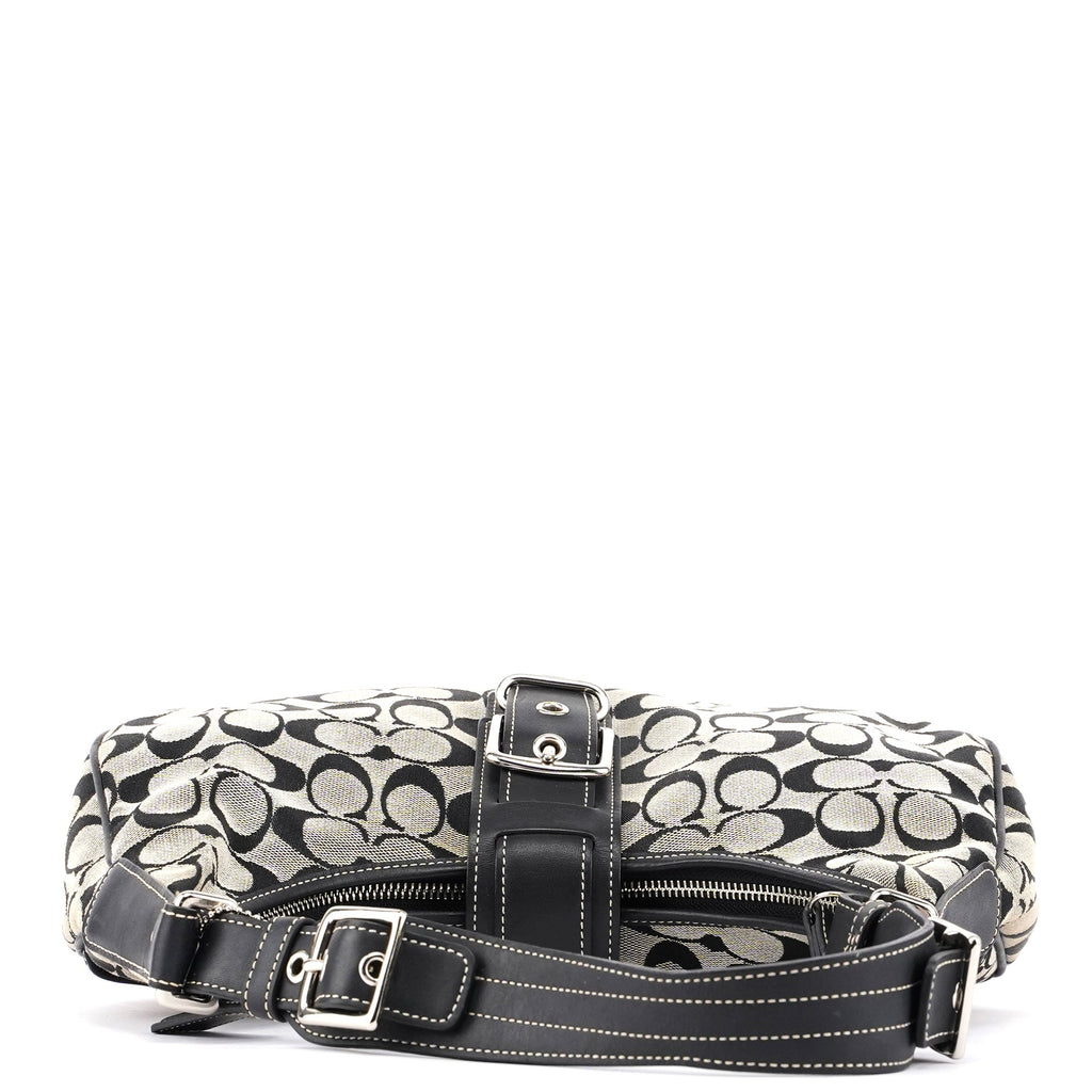 6363 Grey Signature C Crescent Soho Shoulder Bag