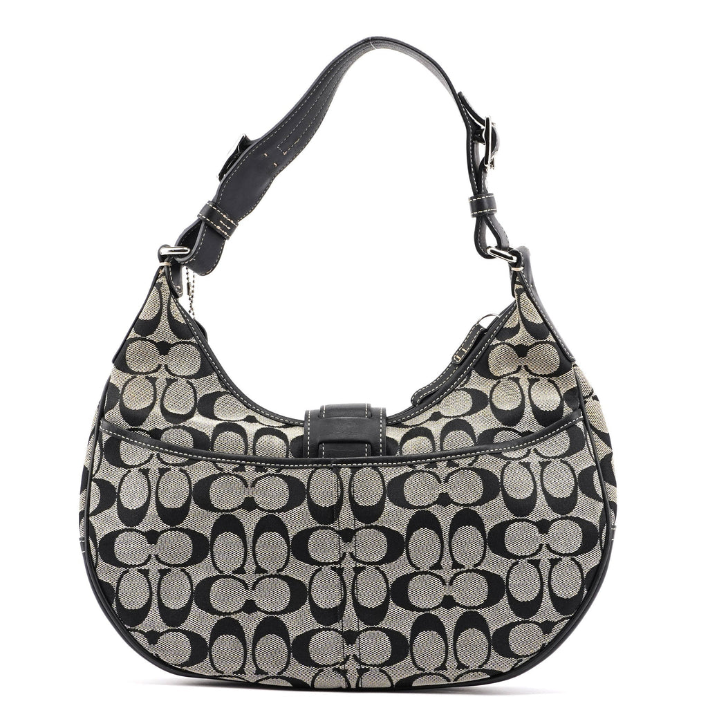 6363 Grey Signature C Crescent Soho Shoulder Bag