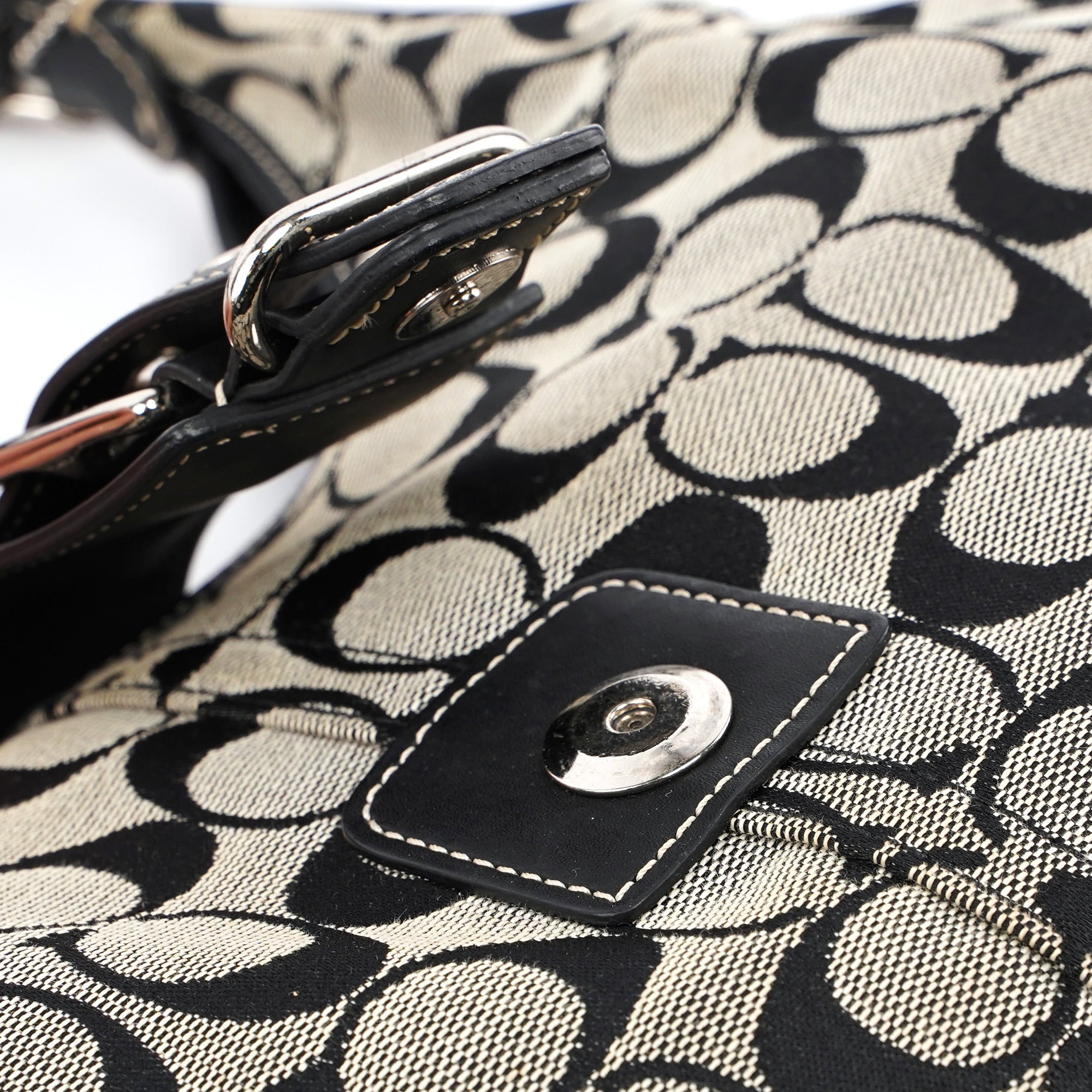 6363 Grey Signature C Crescent Soho Shoulder Bag