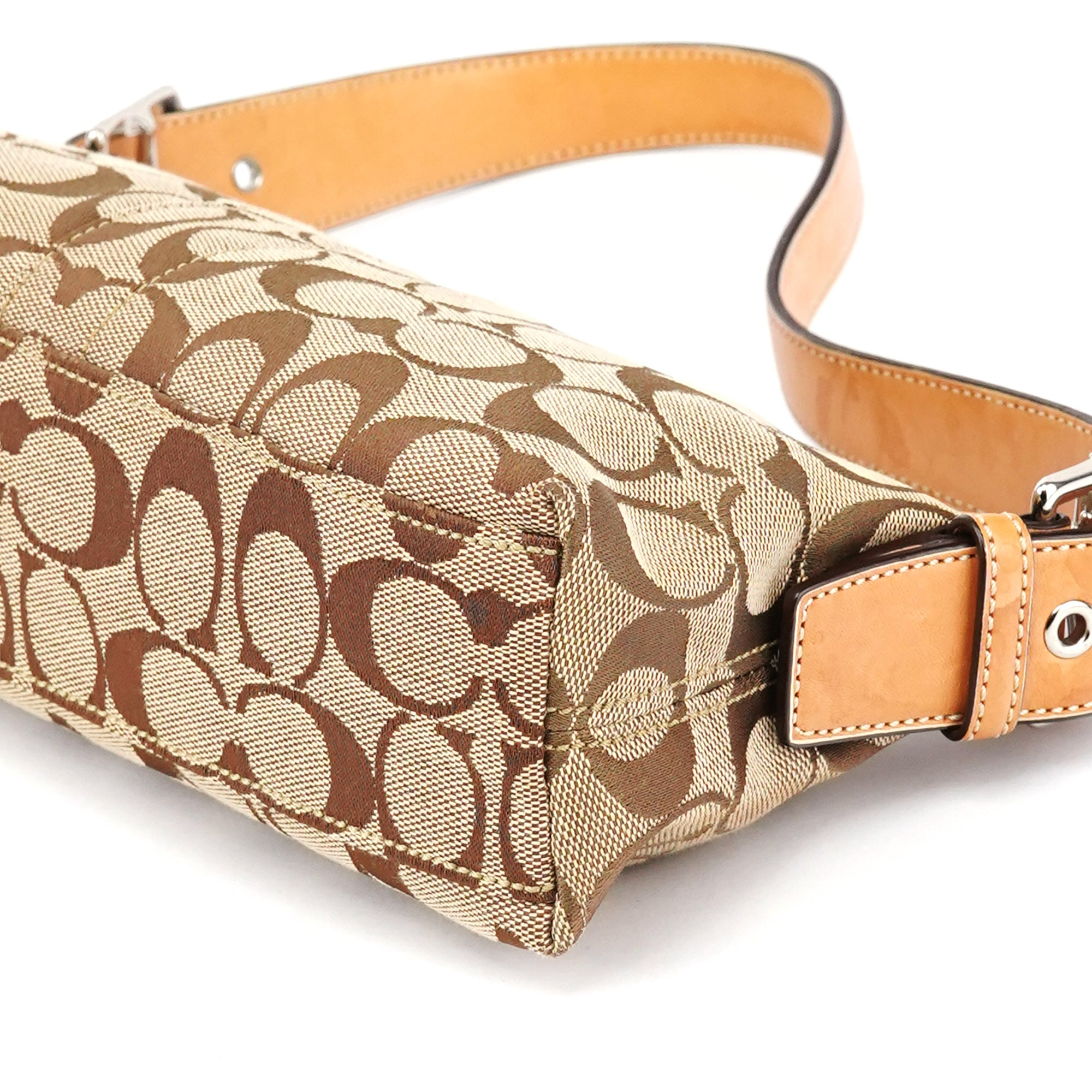 6371 Beige Signature Demi Shoulder Bag