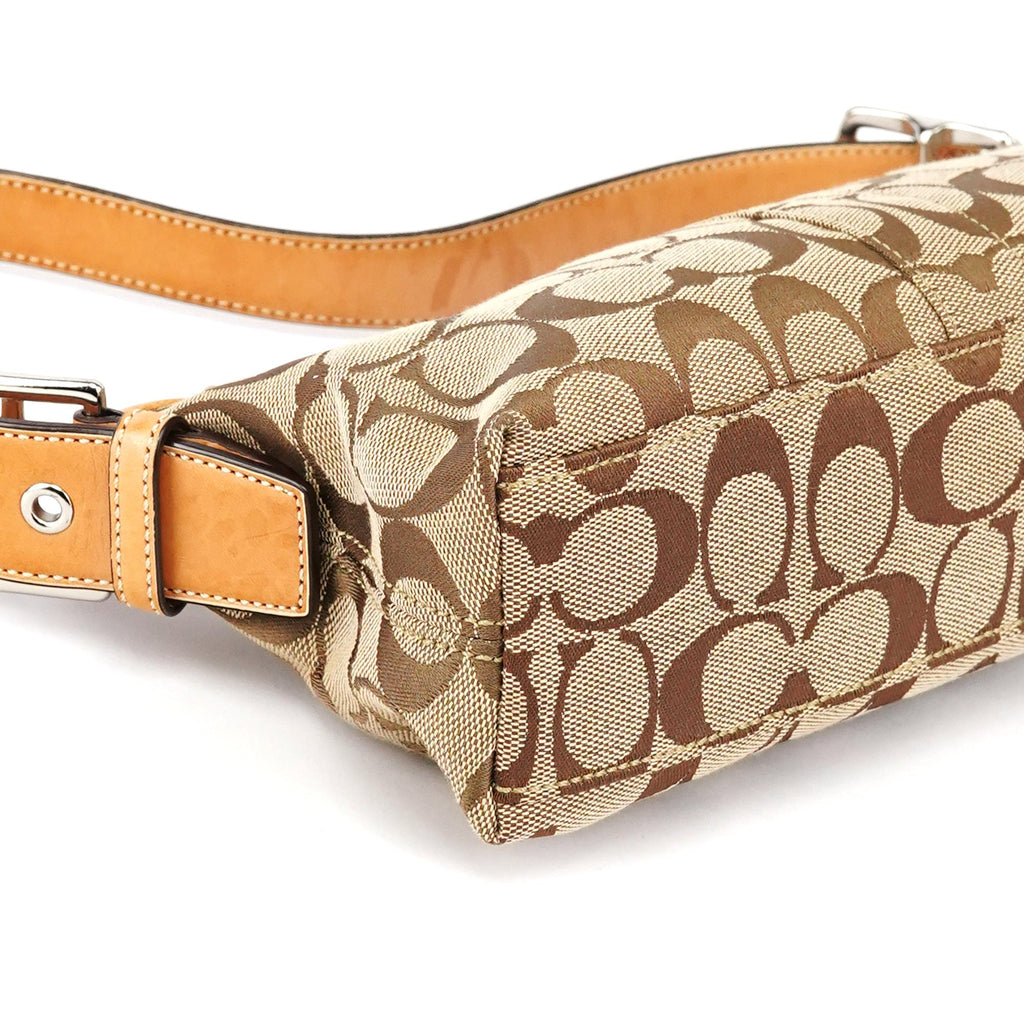 6371 Beige Signature Demi Shoulder Bag