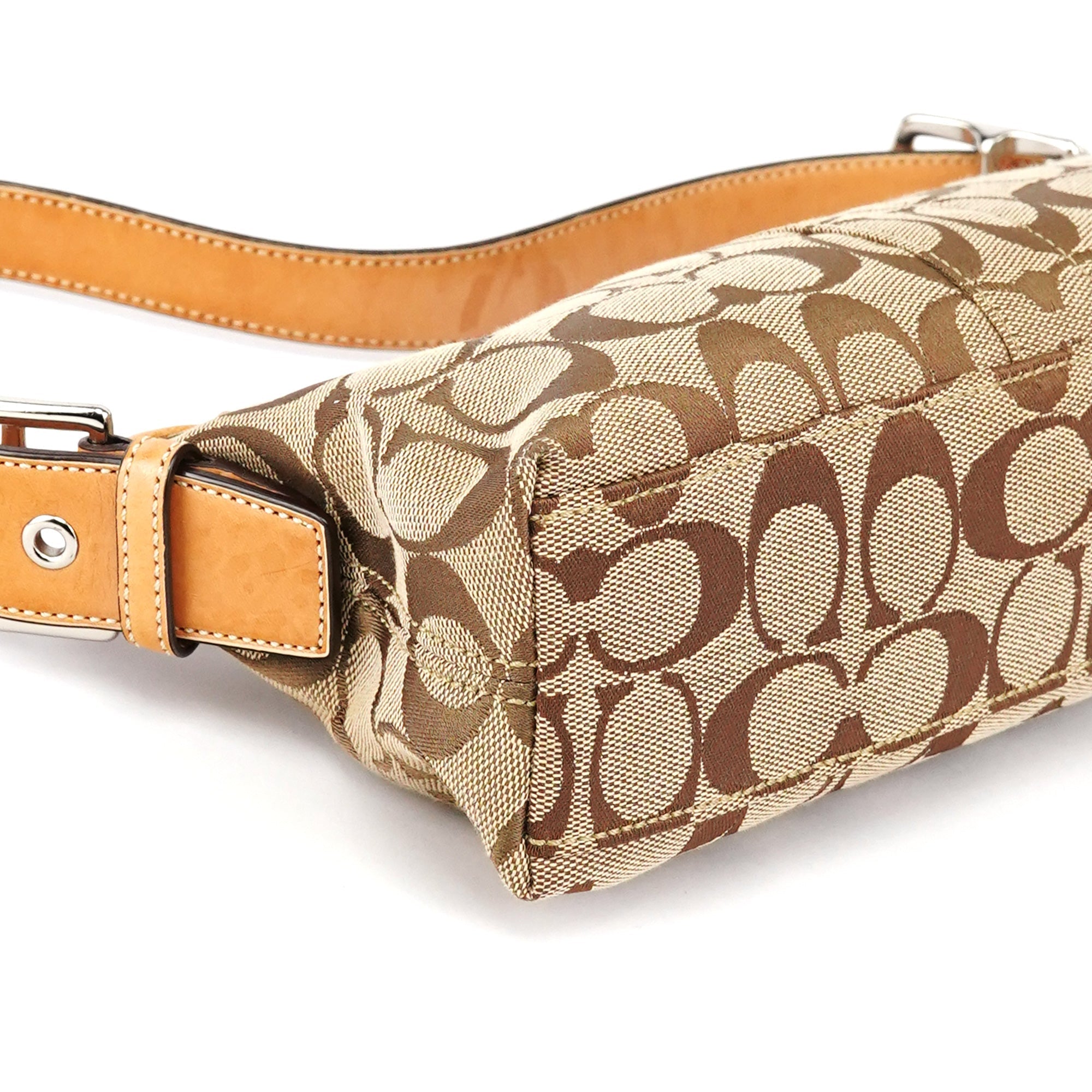 6371 Beige Signature Demi Shoulder Bag