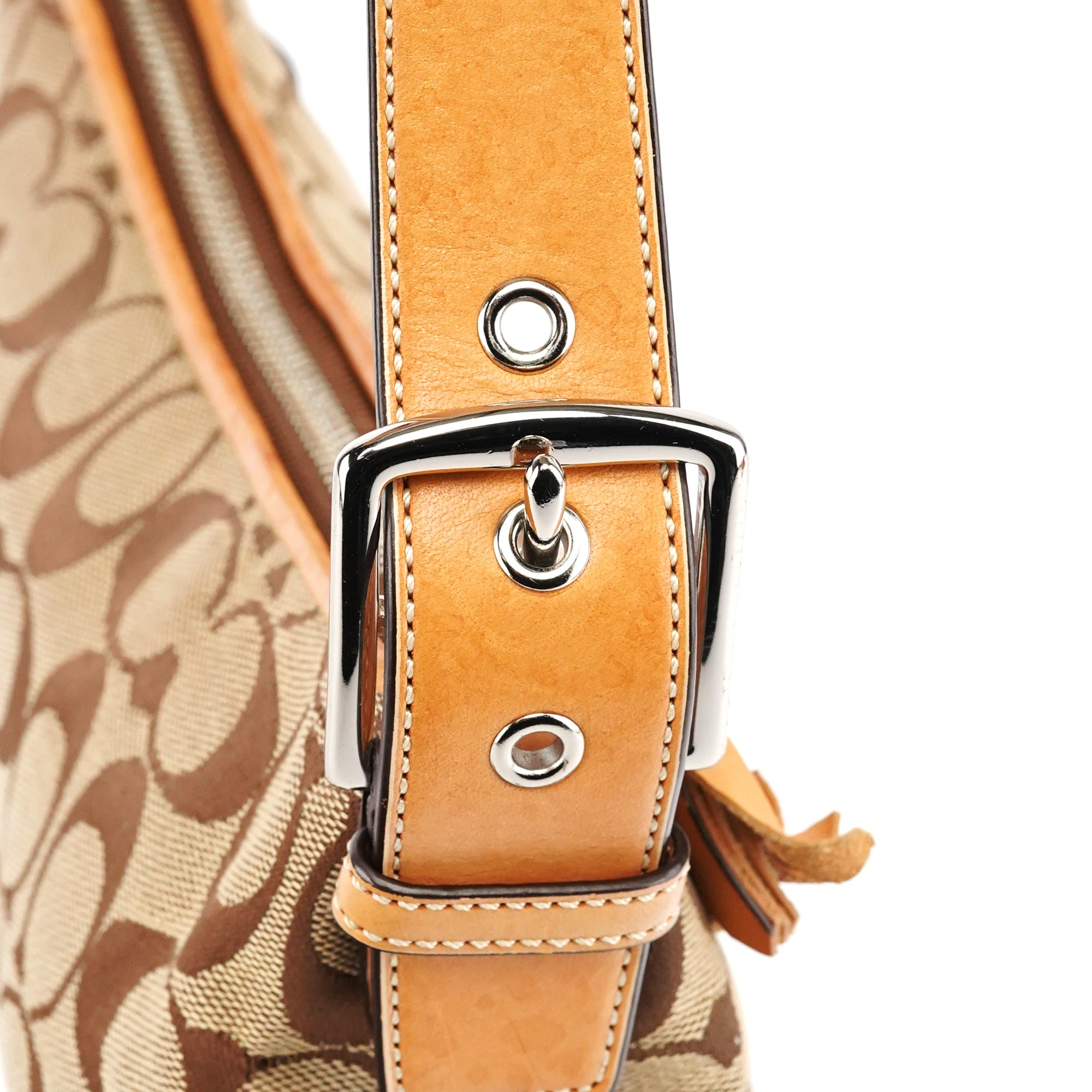 6371 Beige Signature Demi Shoulder Bag