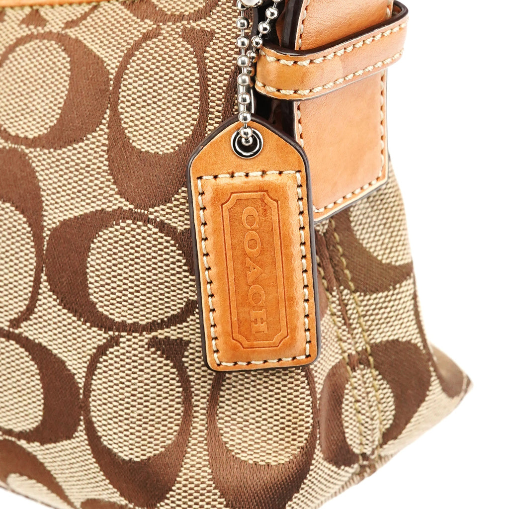 6371 Beige Signature Demi Shoulder Bag