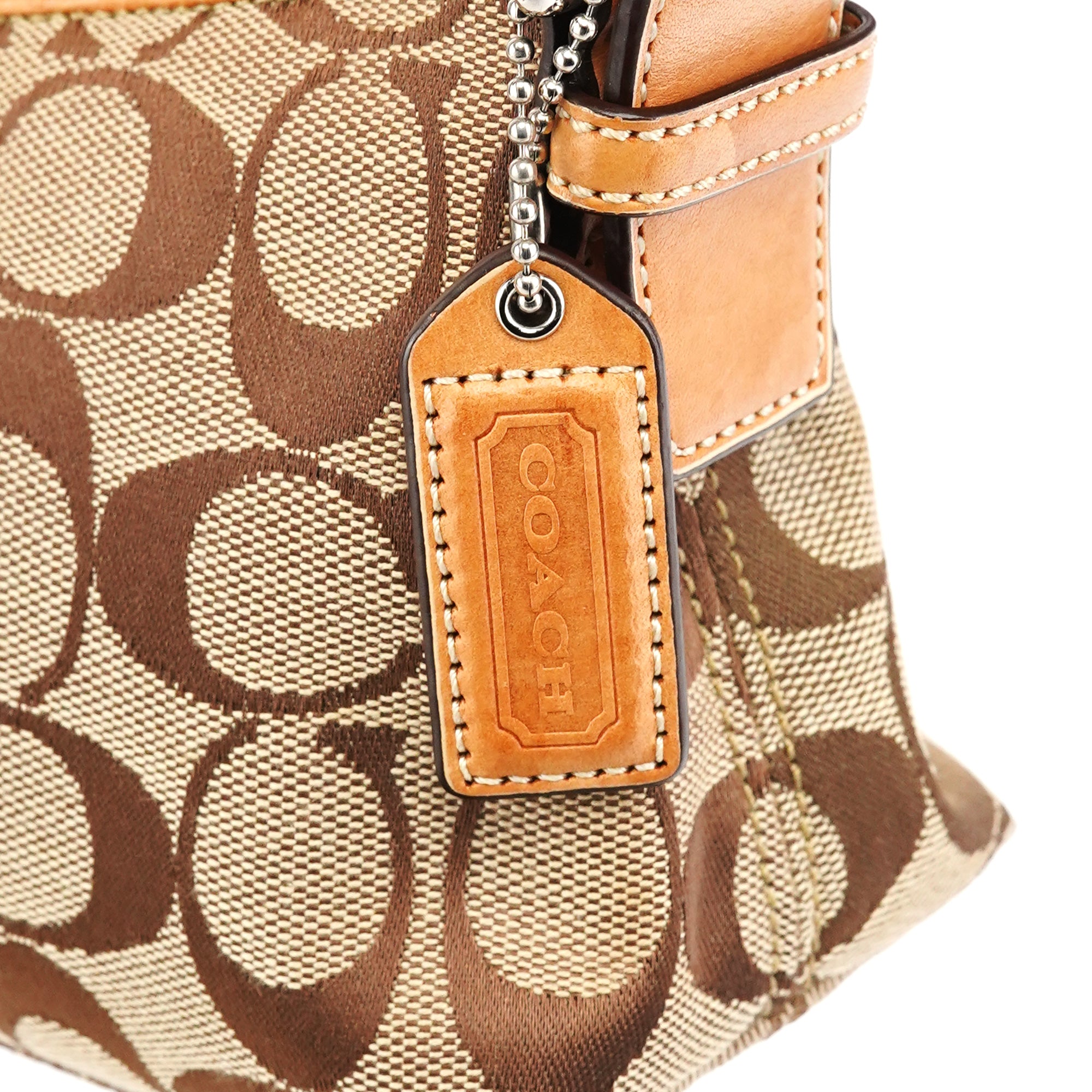 6371 Beige Signature Demi Shoulder Bag