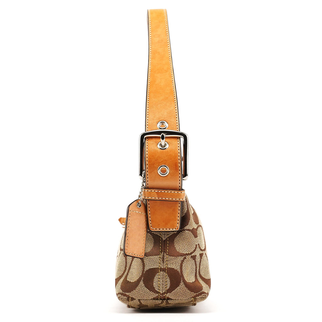6371 Beige Signature Demi Shoulder Bag