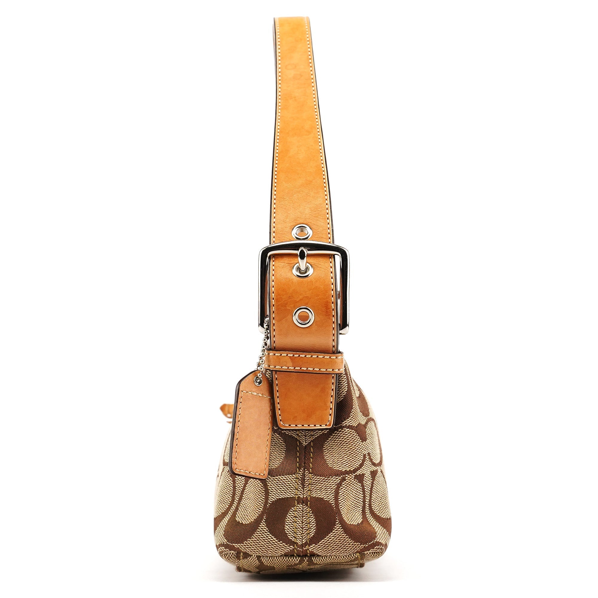6371 Beige Signature Demi Shoulder Bag