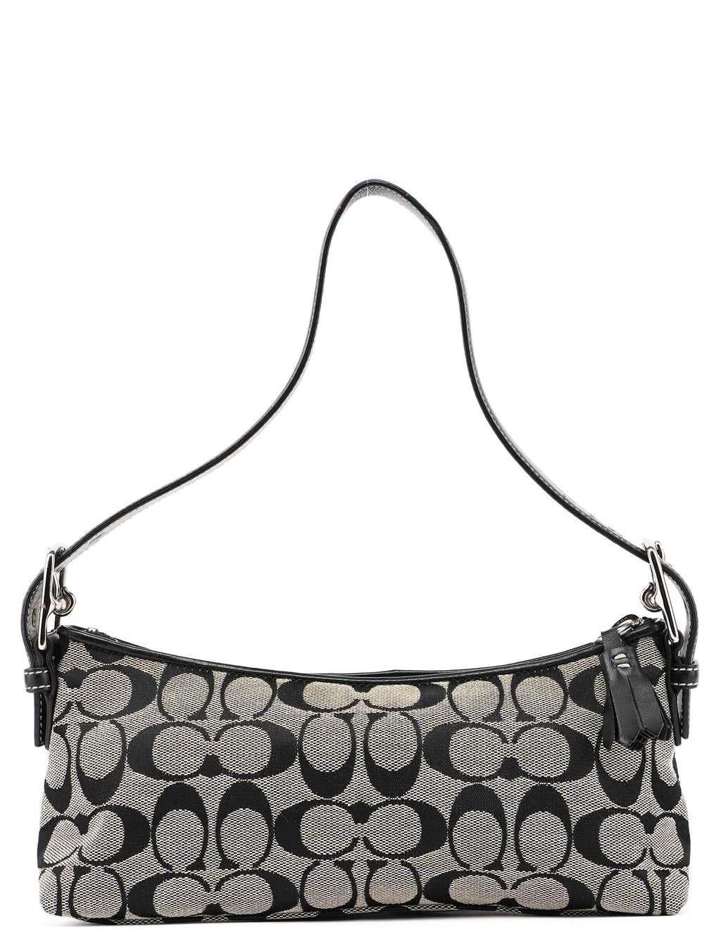 6371 Grey Signature C Demi Shoulder Bag