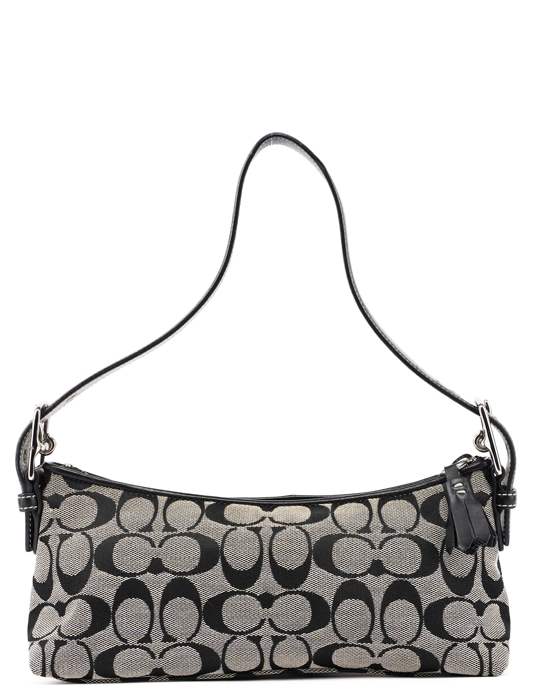 6371 Grey Signature C Demi Shoulder Bag