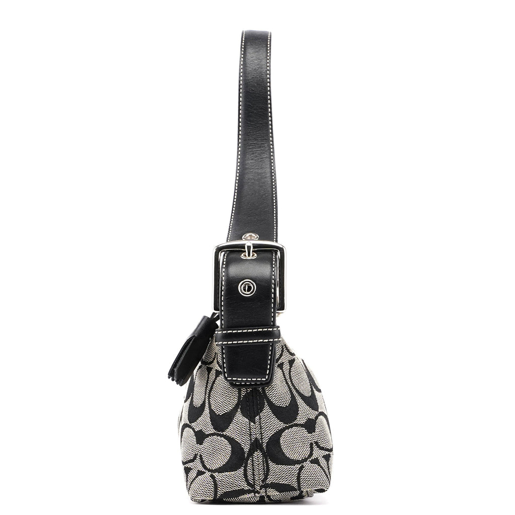 6371 Grey Signature C Demi Shoulder Bag