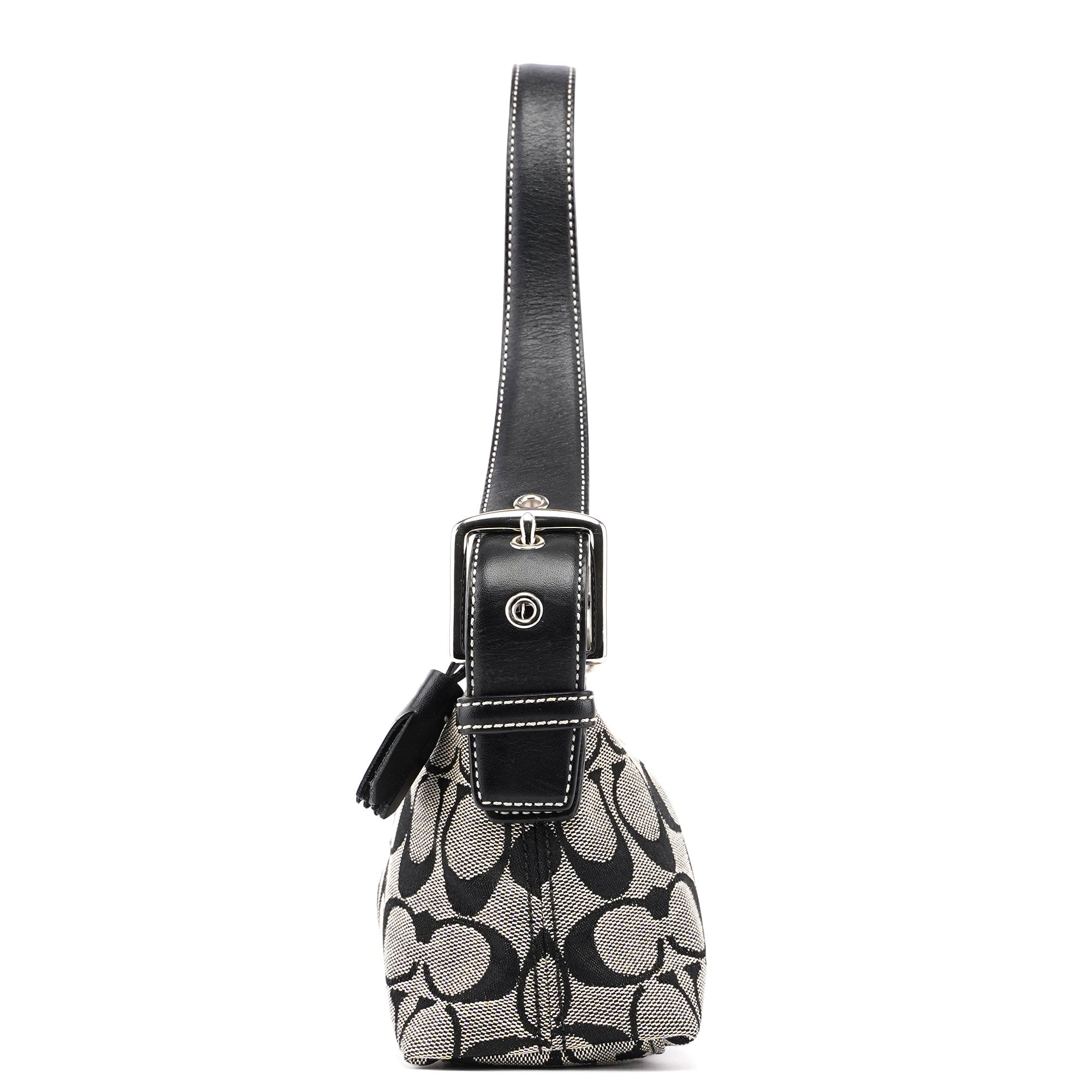 6371 Grey Signature C Demi Shoulder Bag