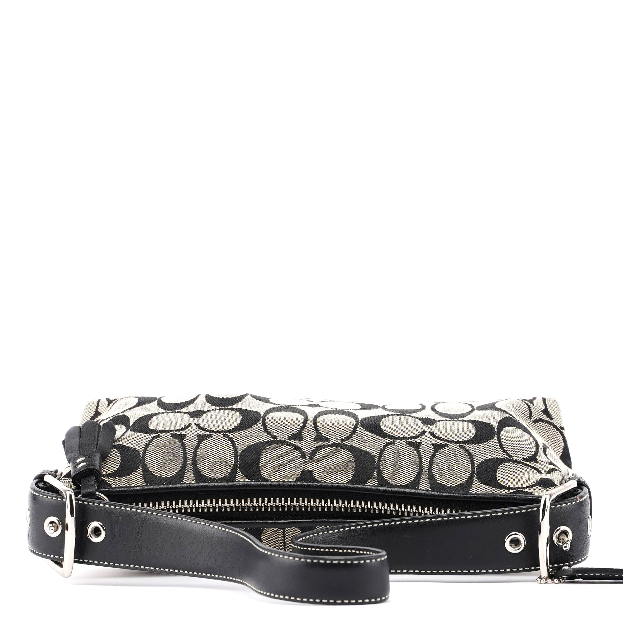 6371 Grey Signature C Demi Shoulder Bag