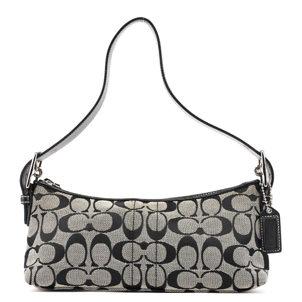 6371 Grey Signature C Demi Shoulder Bag