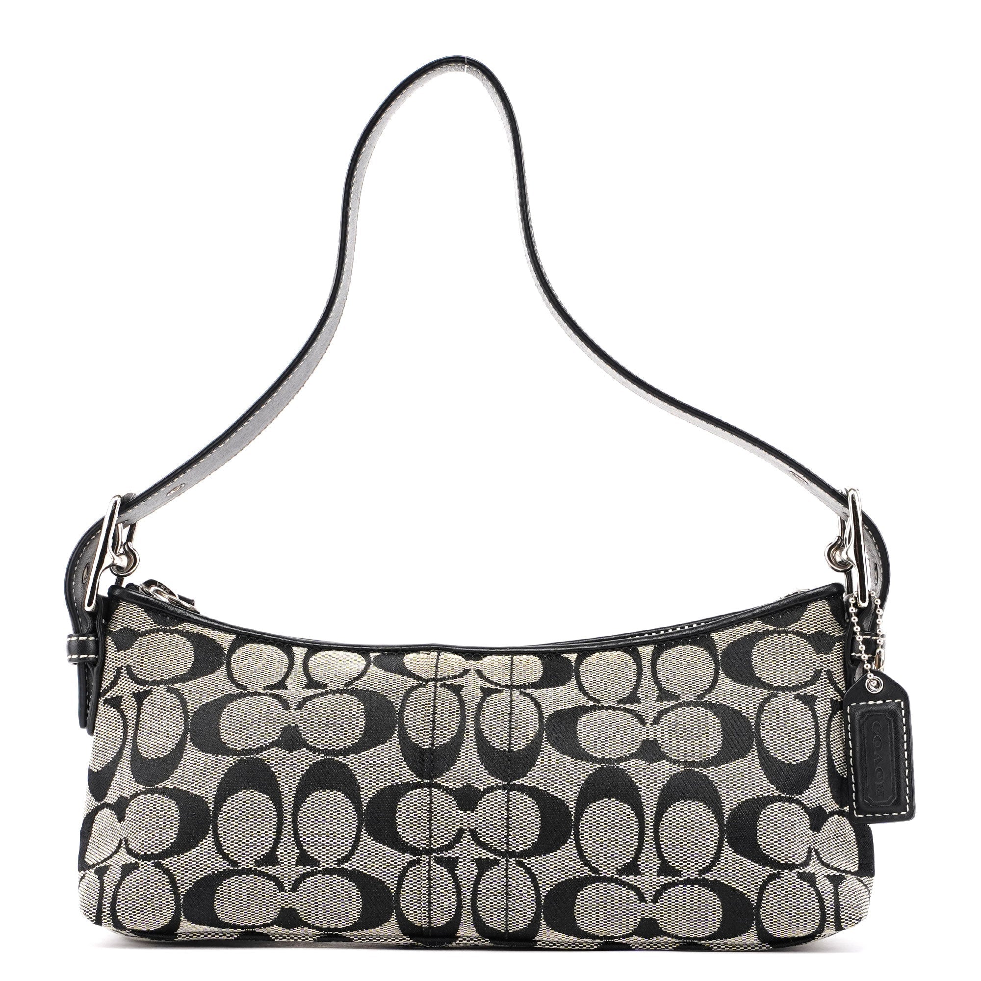 6371 Grey Signature C Demi Shoulder Bag