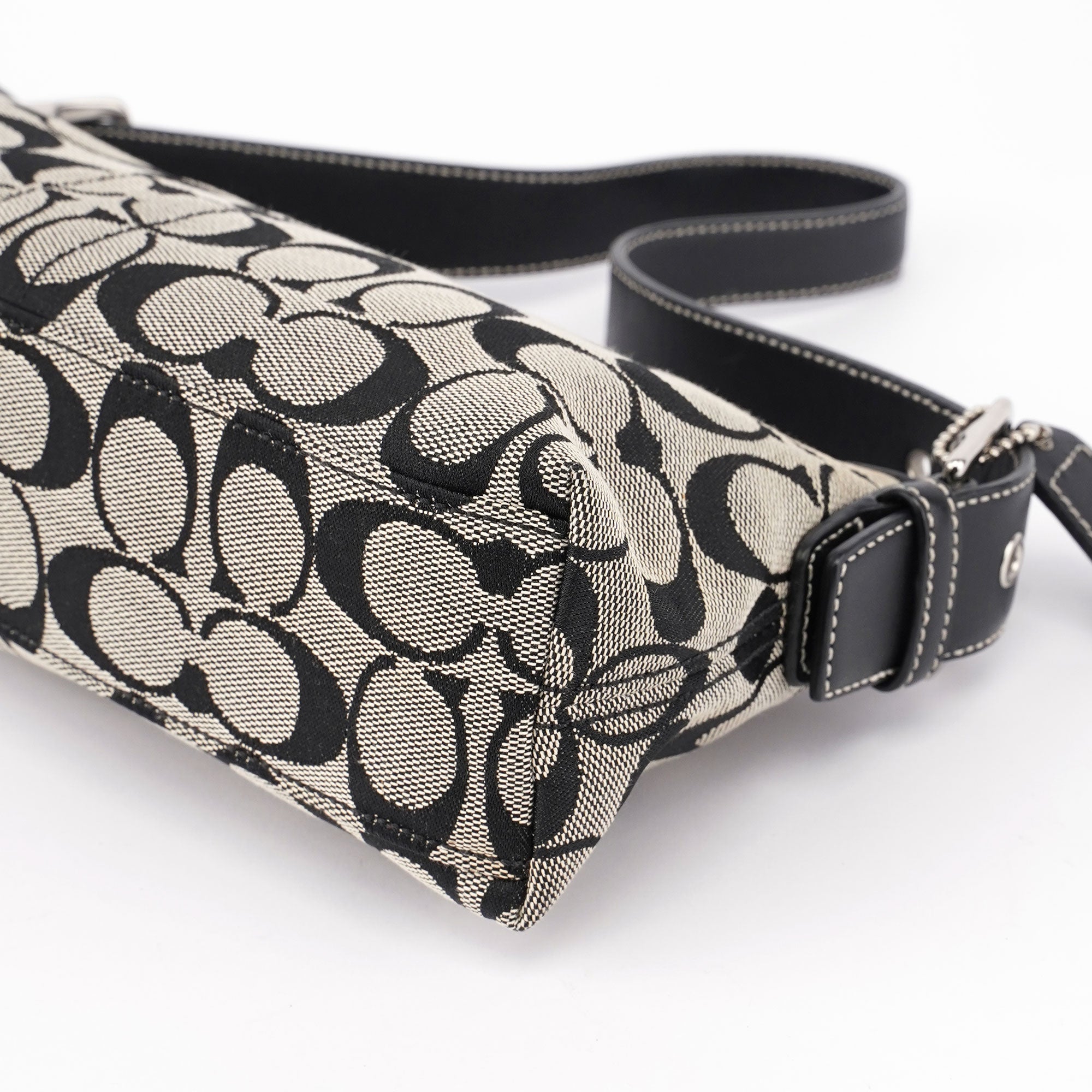 6371 Grey Signature C Demi Shoulder Bag