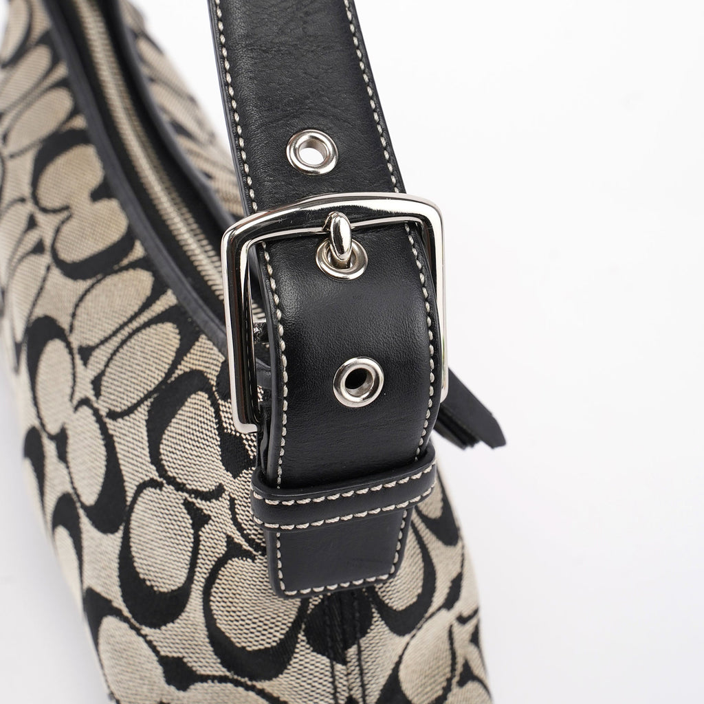 6371 Grey Signature C Demi Shoulder Bag