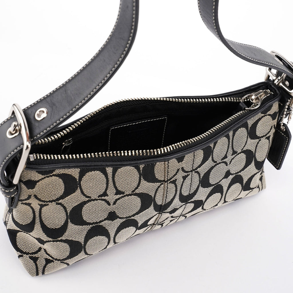 6371 Grey Signature C Demi Shoulder Bag