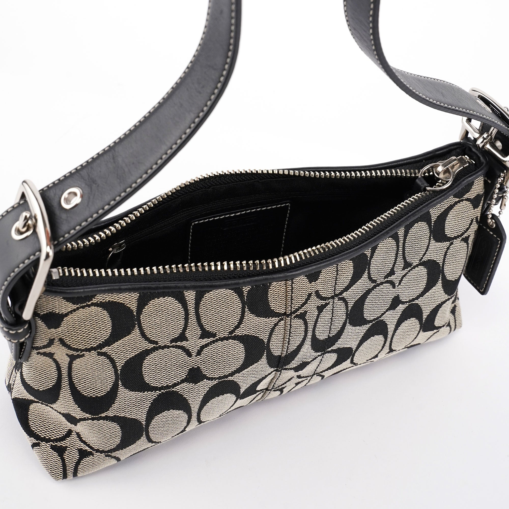 6371 Grey Signature C Demi Shoulder Bag